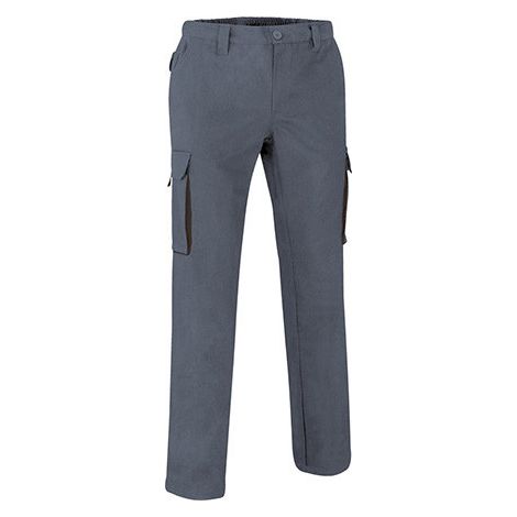 Pantalón de trabajo multibolsillos diseño bicolor Thunder VALENTO L Gris cemento/Negro