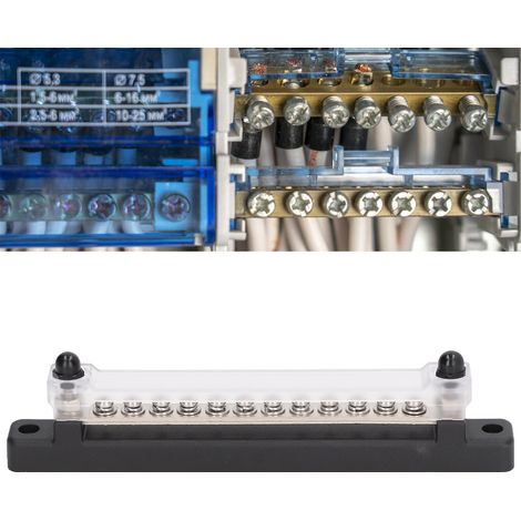 Boîtier de Distribution d'Énergie 12 Circuits avec Fusibles, Barre Omnibus 150A et Couvercle de Protection