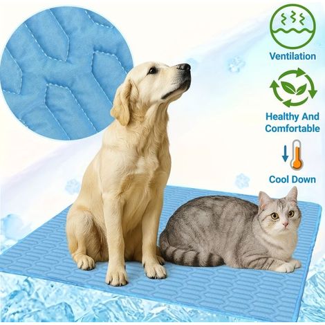 2025 Kühlmatte und Kissen für Katzen und Hunde - Saugfähige Basis - Blau - XXL 150x100 cm Blauer Korb