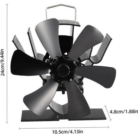 Ventilateur Poele à Bois 6 Pales, Ventilateur Cheminée avec Thermomètre, Ventilateur de Poêle à Bois Opération Silencieuse, Ventilateur à Bois Pour Poêle à Bois, Circulation D'air Chaud (1/4)