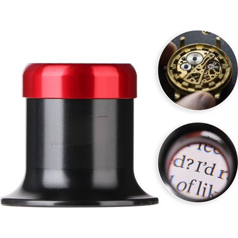 Beyamis Outils de réparation de montres Loupe Verre saphir Lentille en métal Barillet avec trous (10x) (1/5)