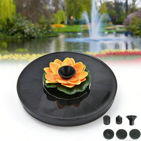 BOMCLAP Pompe Solaire Flottante Fontaine à Oiseaux - Fontaine Solaire Bassin avec Spray pour Jardin, Piscine, Étang  Fontaine Lotus,φ16cm (1/5)