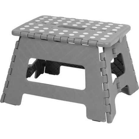 Sgabello Pieghevole in Plastica - Grigio - 31x22x22 cm