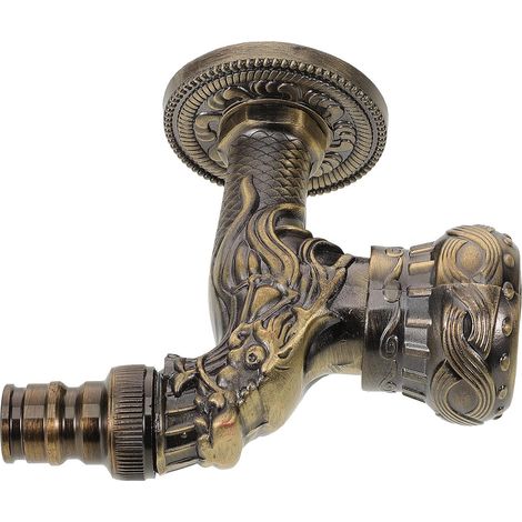 Robinet lave-linge, zinc, doré, pour raccordement lave-linge (1/5)