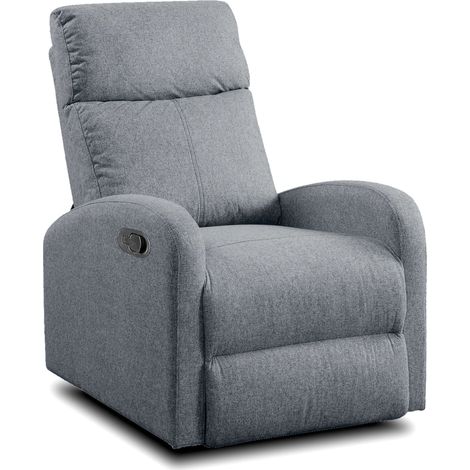 Sillón Reclinable Chill de Sala en Color Gris con Mecanismo Automático en Tela 55x110x74 cm (1/5)