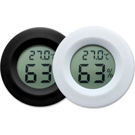 Ensemble de 2 hygromètres/thermomètres avec hygromètre numérique pour une utilisation intérieure et extérieure, pour reptiles, serres, caves à cigares, (1/5)