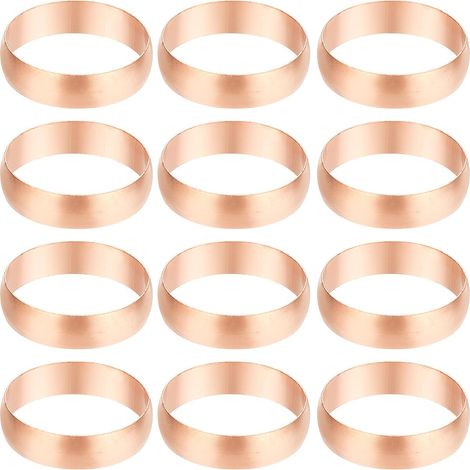 OD 35 mm Tube Compression Sleeve Ends, 12 Pieces Assortment Kit for Compression Fittings Copper Ferrule Fittings for Air Water Gas (1/5)