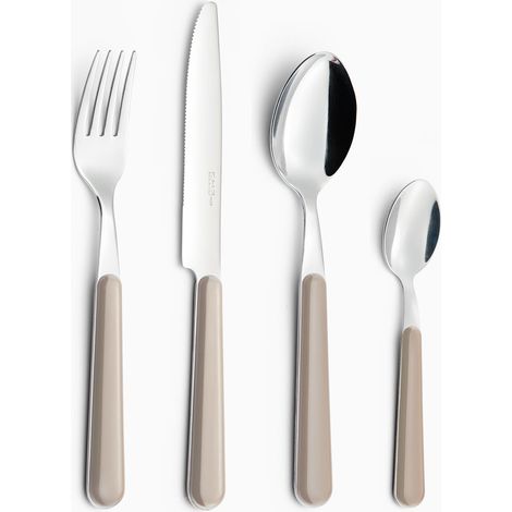 Servizio Set di Posate 24 pezzi in Acciaio Inox Eme Brio Sabbia 7528