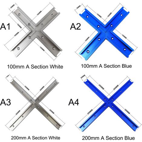 Kit de connecteurs pour rails en T, kit d'intersection pour rails en T, gabarit de rail d'onglet, connecteur à fente pour table de défonceuse (1/5)