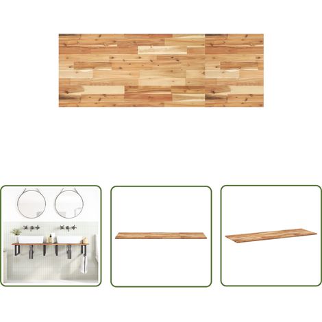 The Living Store Waschtischplatte Ölbeschichtung 140x50x2 cm Massivholz Akazie - Badezimmermöbel - Wascht Tisch Platte - Holz Waschtisch - Akzidenzholzmöbel - Küchenarbeitsplatte