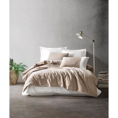 Housse de couette, housse de couette, linge de lit Set Mink Cream