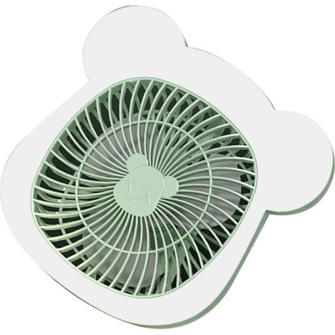 Mini-Nachtlicht-Ventilator, USB-wiederaufladbar, Hängeventilator für Büro, Zuhause, Studentenwohnheim, Schreibtisch, leise, grün (1/5)
