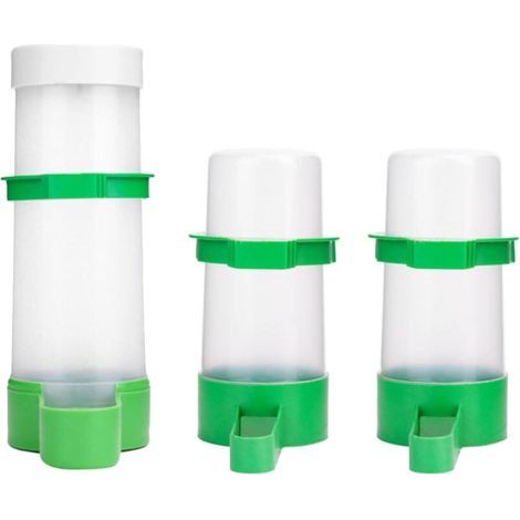 Bottiglie d'acqua + 1 mangiatoia per pappagallini (2 bottiglie da 90 ml + 1 mangiatoia da 150 ml) (1/4)