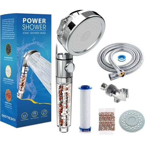 Pommeau Douche Haute Pression Pomme de Douche Anti Calcaire Filtrant,Douchette Économie d'Eau Univers de Massage 3 Modes De Douche Convient à Salle De Bain (1/5)