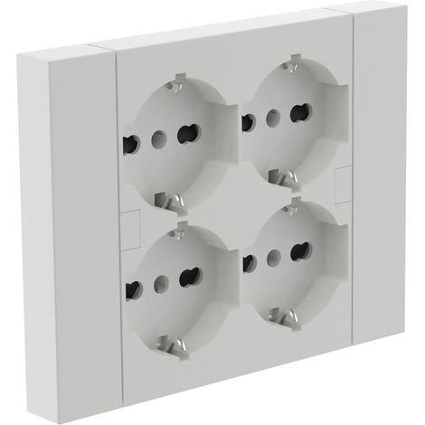 MULTRIPRESA DA PARETE SCHUKO 'QUADRA' Colore bianco (1/5)
