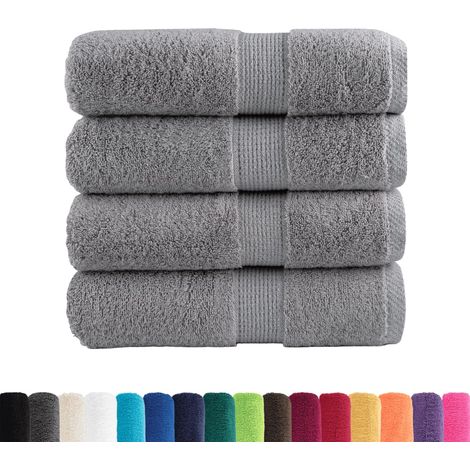 Serviettes de toilette premium SOLUND 4 pièces Gris 30 x 30 cm 600 g/m²