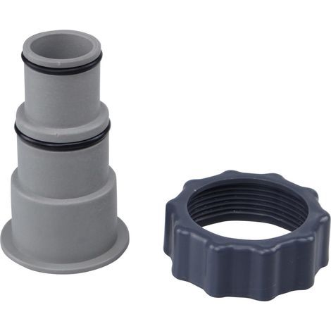 poolomio® Adaptateur A Intex - Adaptateur de tuyau pour filtre à sable, vannes & robinet d'arrêt, raccord pour tuyau avec filetage intérieur pour raccorder un tuyau de piscine standard Ø 32 & 38 mm