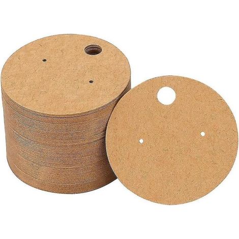 Lot de 1000 cartes de présentation rondes pour boucles d'oreilles, cartes de présentation en carton pour clous d'oreilles, présentoir à bijoux vierge (1/5)
