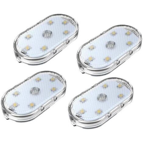 Lot de 4 éclairages d\'intérieur LED RVB pour voiture, lumière d\'ambiance LED multicolore, éclairage d\'ambiance multicolore, rechargeable par USB