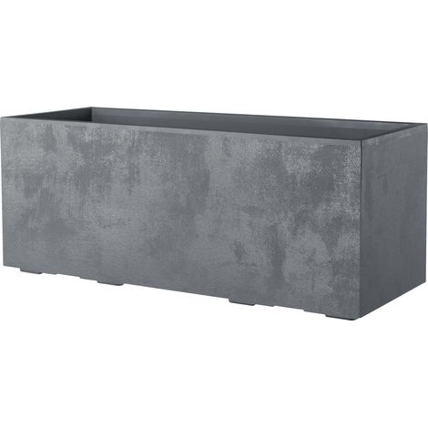 Deroma Pflanzkasten Millennium Kunststoff 99 cm aschgrau mit Ablauflöchern