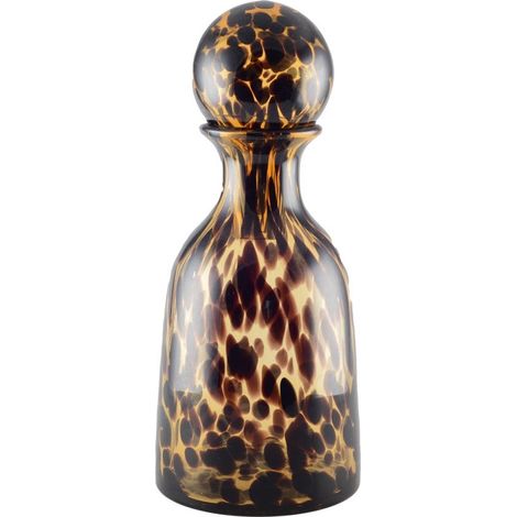 Carafe en Verre Marron avec Bouchon Bouteille de Table Design Moderne 14 x 14 x 32,5 cm - PANGIVO (1/3)