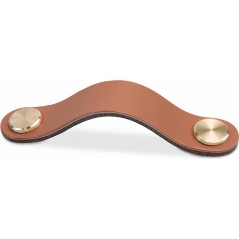 Poignée Meuble Cuir, Bouton Porte Placard Poignee Cuir Bouton de Tiroir, Poignee de Meuble Vintage pour Armoires, Commode(Café Clair,160mm) (1/5)