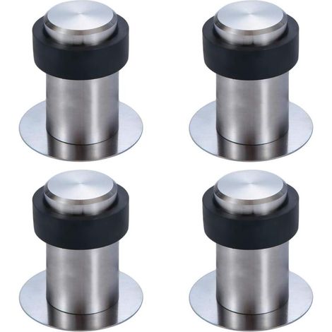Butoir de Porte Adhésif au Sol 6 cm en Acier Inox Arrêt de Porte Butée Porte (Lot de 4)-6cm (1/4)
