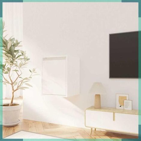 Armoire murale - 813478 - Lot de 2 - Blanc pin massif - 30x30x40 cm (1/5)