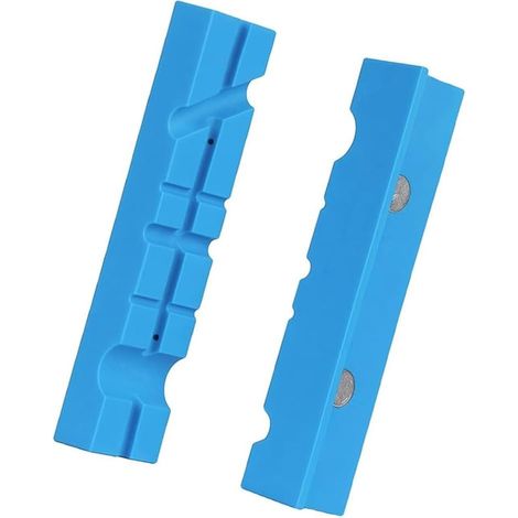 5 Inch Vise Jaw Cushions, 1 Pair Soft Jaws for Bench Vice, Universal, Multiple Grooves, Metal and Plastic Clamping