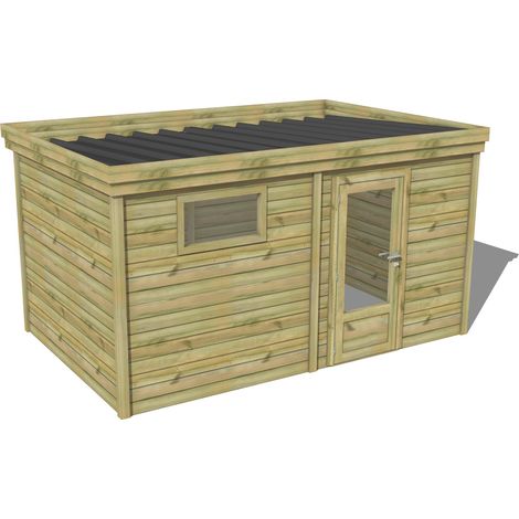 ABRI DE JARDIN bois traité 27mm, 5,2x2,6m, 14m2