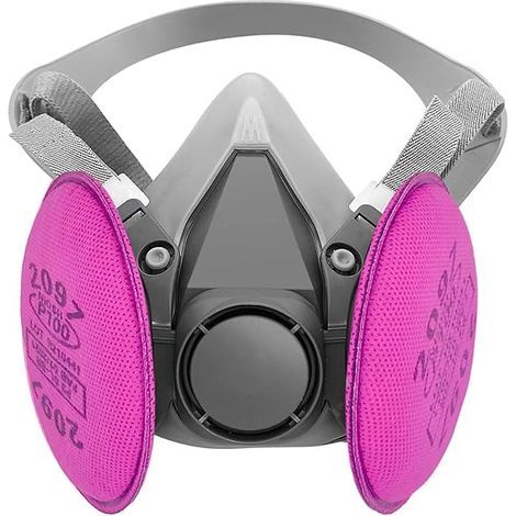 Respirateur réutilisable avec filtre 2097, demi-masque respiratoire pour résine époxy, peinture, plomb, poussière, moisissures, amiante, travail du bois, soudure (1/5)