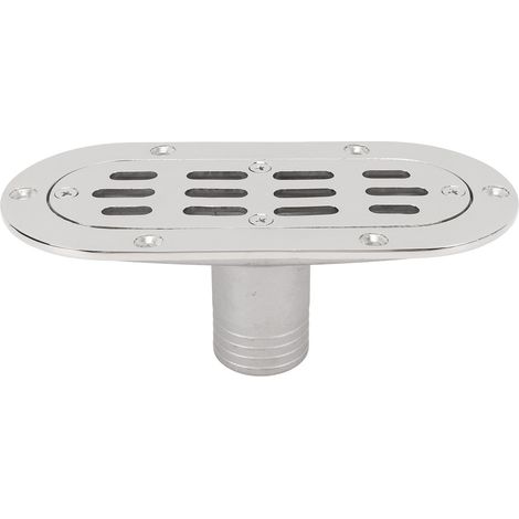 Évacuation de sol ovale inox 316 brossé miroir 190x90mm sortie 38mm pour bateau yacht camping-car salle de bain (1/5)