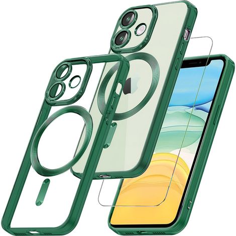 iPhone 11 Hülle, Electro MagSafe, Grün + Displayschutzfolie (1/5)