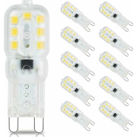10 ampoules LED G9 de 3 W, équivalentes à des ampoules halogènes de 33 W, lumière du jour 6 000 K (1/5)