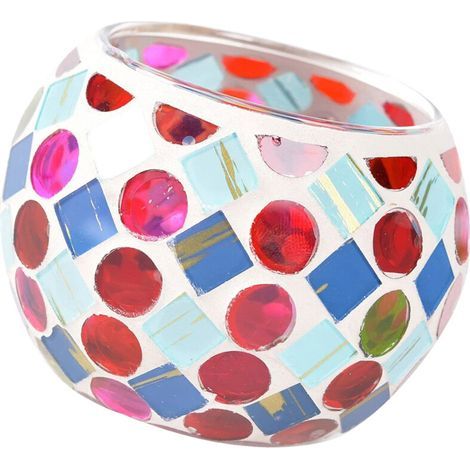 Chandelier en verre moderne avec un-Points rouges et bleus