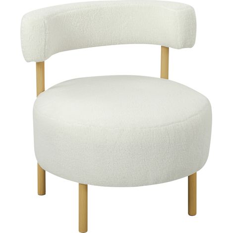 Fauteuil style nordique PAAMIUT bouclette crème (1/5)