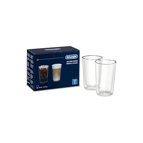 De'Longhi Lot de 2 verres élégants et thermiques en verre borosilicate à double
paroi, 500 ml