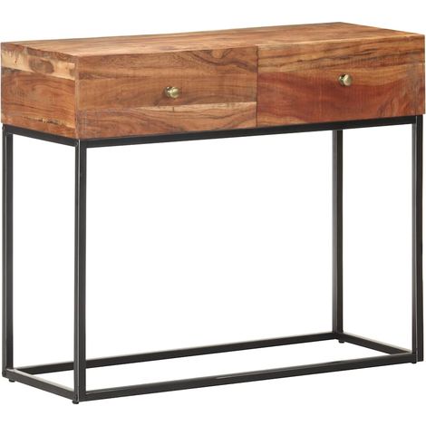 Table console-Table d'entrée 90x35x75 cm Bois d'acacia brut (1/5)