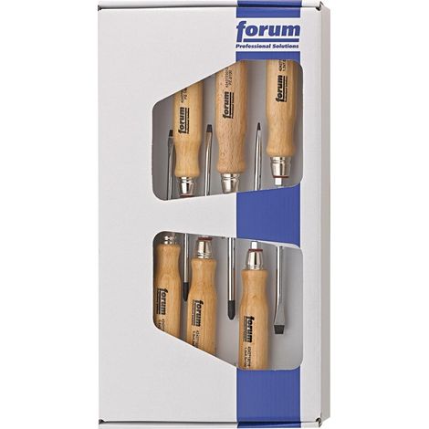 Forum Schraubendreher-Satz mit Holzheft 6-tlg. für Schlitz/PZ (1/4)