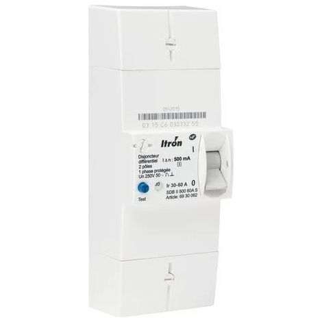 Itron 400021 EDF connection circuit breaker 2P 60-90A - Diff 500mA - Selective - SDB II 500 90A S