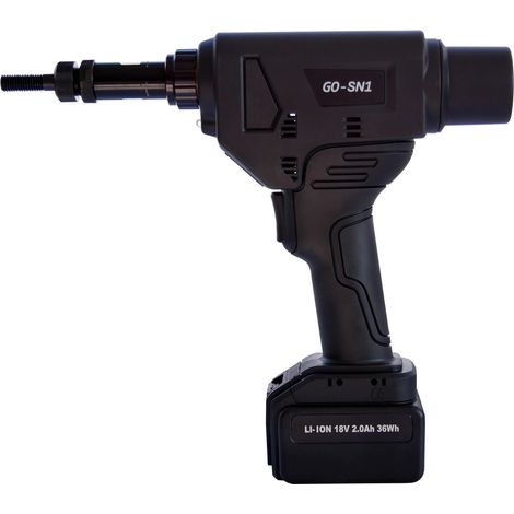 GOEBEL - GO-SN1 Riveteuse à accu pour écrous a sertir eclatés, utilisation M5-M10, avec 2x Batterie, Chargeur, Coffret, Tige filetée & Nez de pose (1/5)