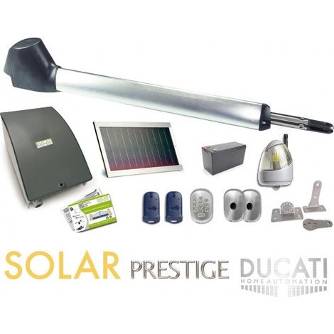 Kit Motorisation Portail Solaire Ducati Home Automation EVO 748 T SOLAR MONO - Pour portail à 1 vantail battant maxi 5 m 400 kg (1/5)