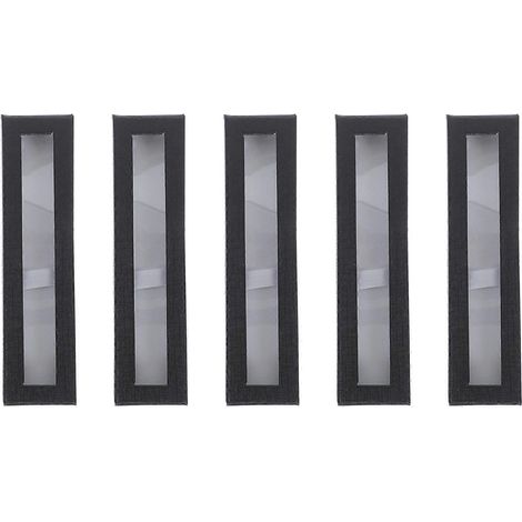 Lot de 5 boîtes de rangement pour stylos individuels, boîtes en papier créatives avec fenêtre.-17.5x4.3cm-Black