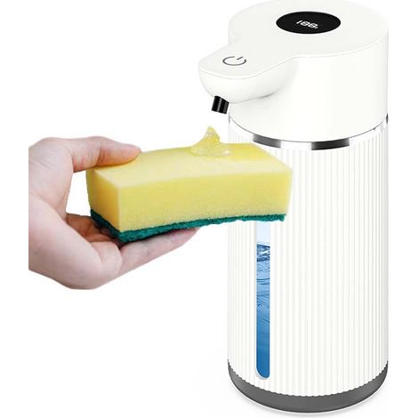 Automatischer Seifenspender mit Filter, tropffrei, ideal für Küche, Bad und Hotel – 420 ml, Weiß – AquaForge (1/5)