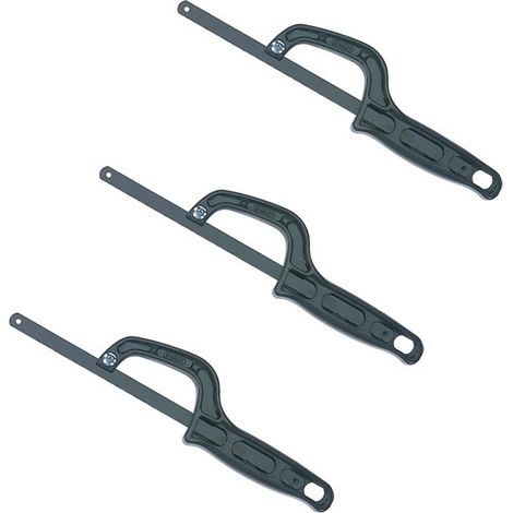 Stanley STA020807 10 Inch 300mm Mini Hacksaw 0-20-807 Triple Pack
