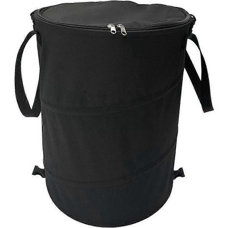 Poubelle de camping pliable et portable, sac de rangement pour jardin, noir js (1/5)