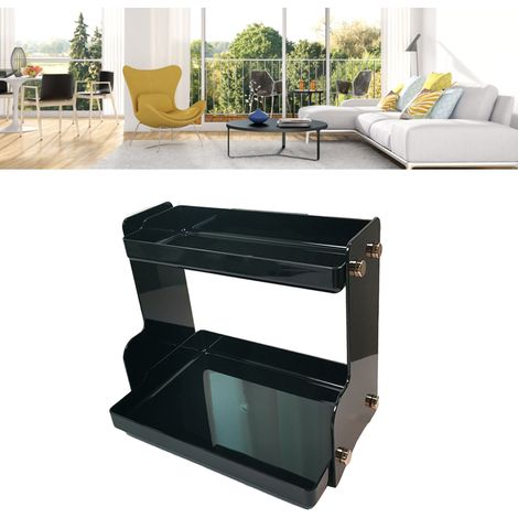 Support de bureau double couche, gain de place, organisateur de bureau multifonctionnel pour chambre d'étudiant ou bureau, noir (1/5)