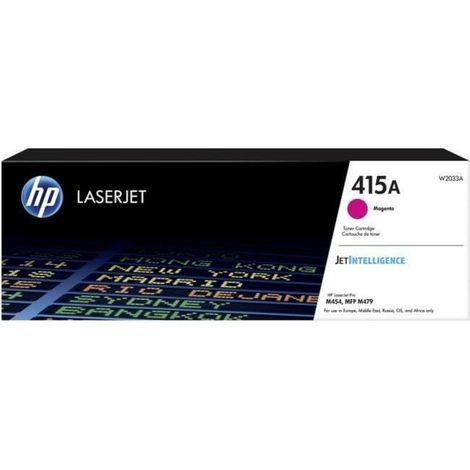 HP 415A Cartouche de toner magenta LaserJet authentique (W2033A) pour HP Color LaserJet Pro M454 et MFP M479