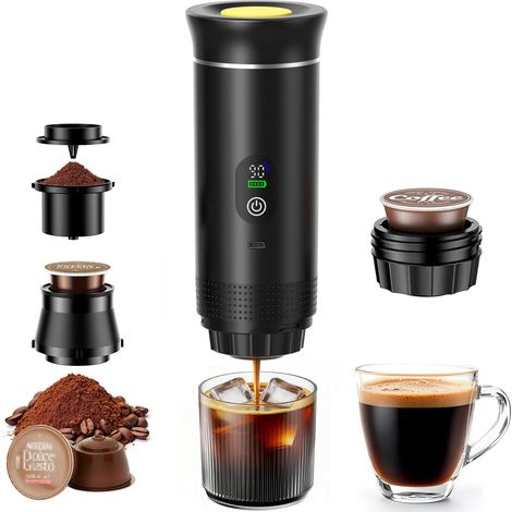 Mini machine à café portable 3 en 1 (noir) (1/5)