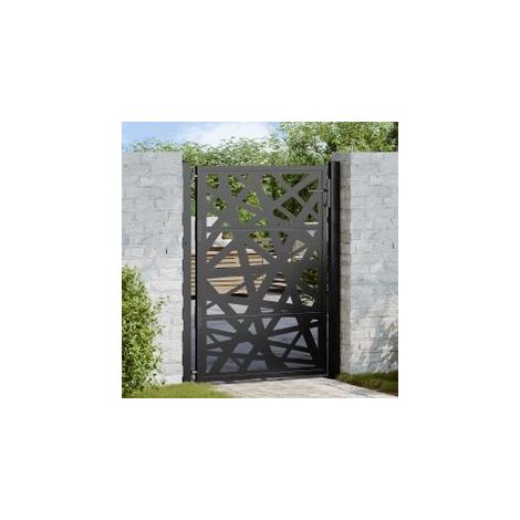 Portail de jardin noir 105x130 acier conception de lumière (1/5)